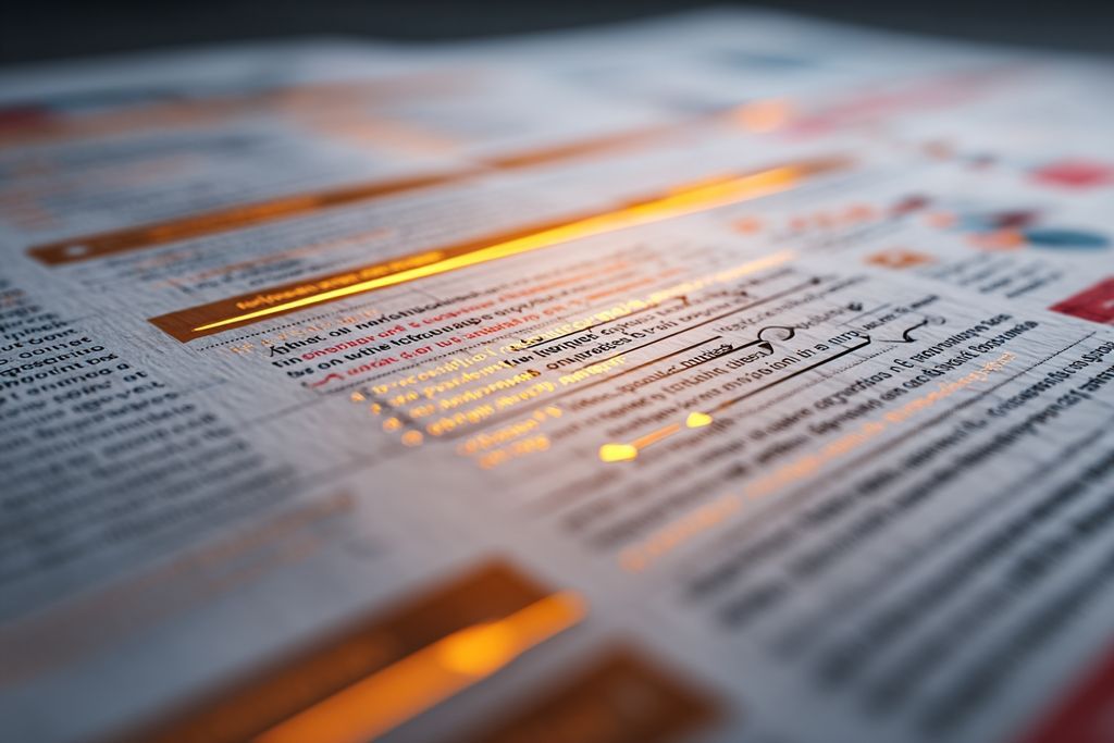 Image en gros plan de documents financiers montrant les démarches d'une augmentation de capital avec des annotations claires et des sections surlignées.