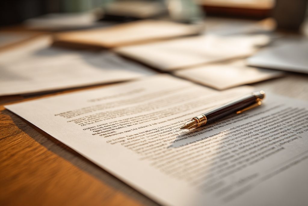 Image de documents légaux pour accords de partenariat sur un bureau en bois