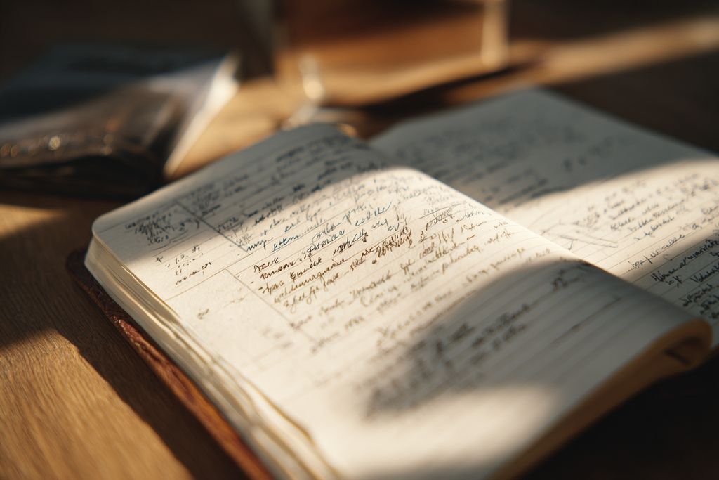 Image d'un cahier avec des notes manuscrites axées sur les structures juridiques et la planification entrepreneuriale en France