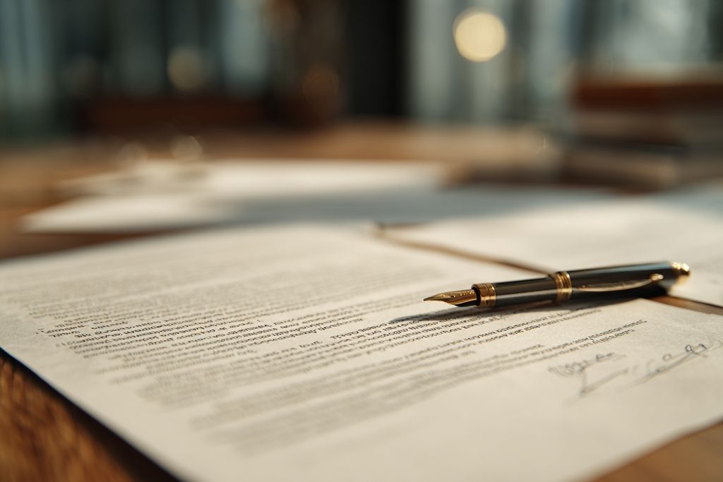 Gros plan de documents légaux illustrant la dissolution et liquidation, avec un stylo à proximité