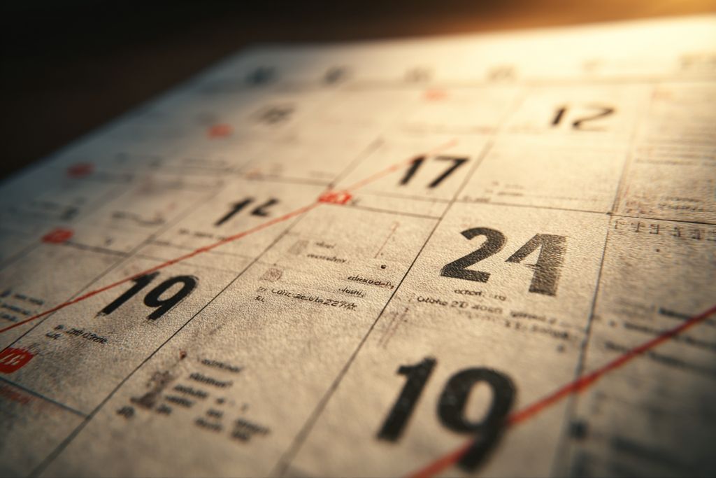 Calendrier affichant les dates cruciales pour les obligations de bail et les échéances
