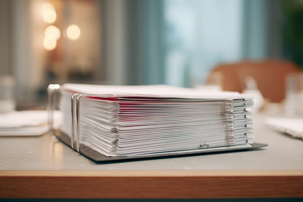 Classeur optimisé avec dossiers pour la gestion des négociations de baux