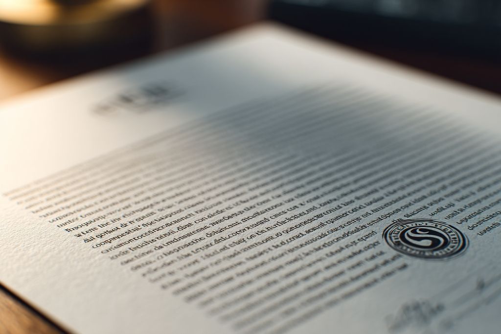 Gros plan sur un document légal représentant le symbole du copyright pour protéger la créativité.