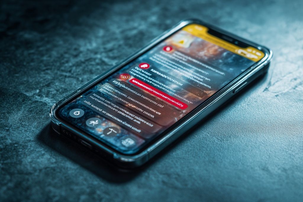 Image d'un smartphone recevant des alertes de sécurité, illustrant une défense accrue contre les risques liés à l'identité visuelle.